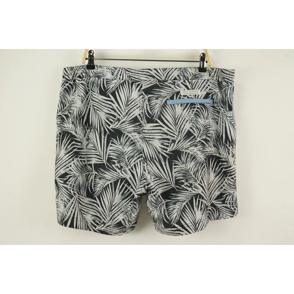 Fair Harbor Lined Drawstring Adjustable Hybrid Shorts Men's 36 White Floral Swim
